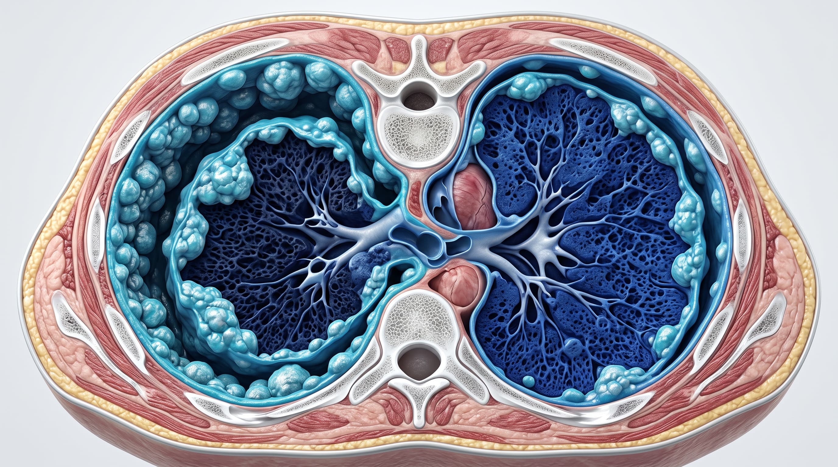 Ilustración Médica - Mesotelioma Pleural y Neoplasias Pleurales