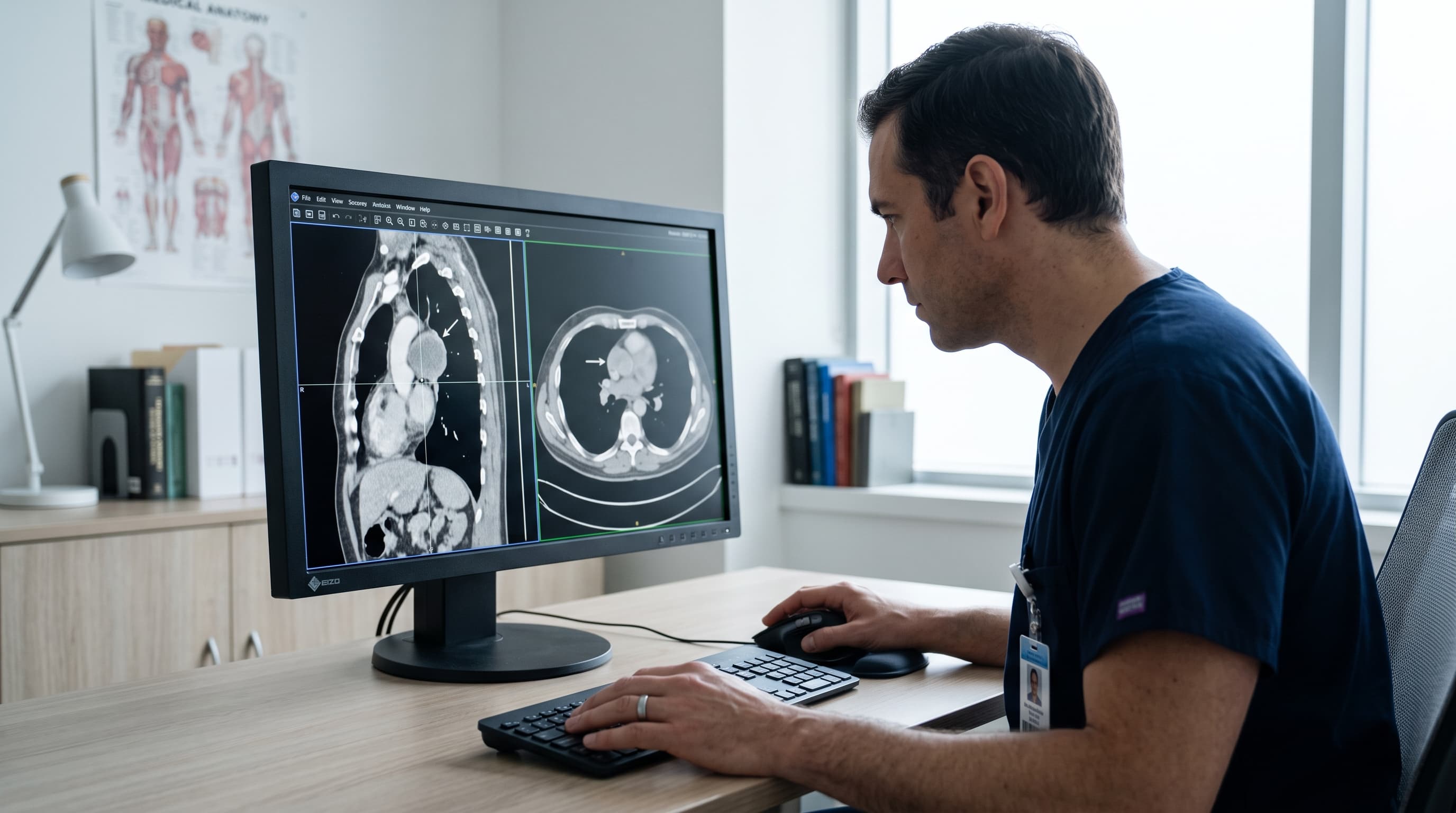 Fotografía Clínica - Masa o Tumor en el Mediastino Detectado por TAC